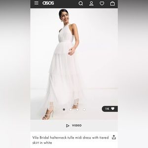 NWT ASOS Villa Bridal tulle midi dress